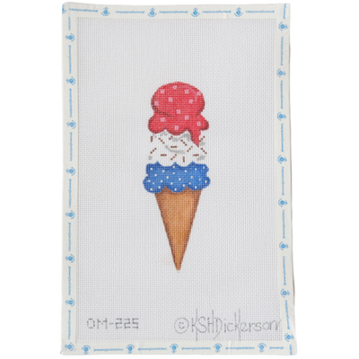 Red, White, and Blue Ice Cream Cone