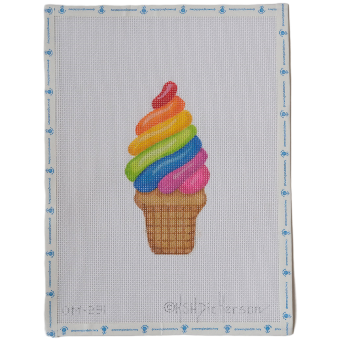 Rainbow Soft Serve Cone