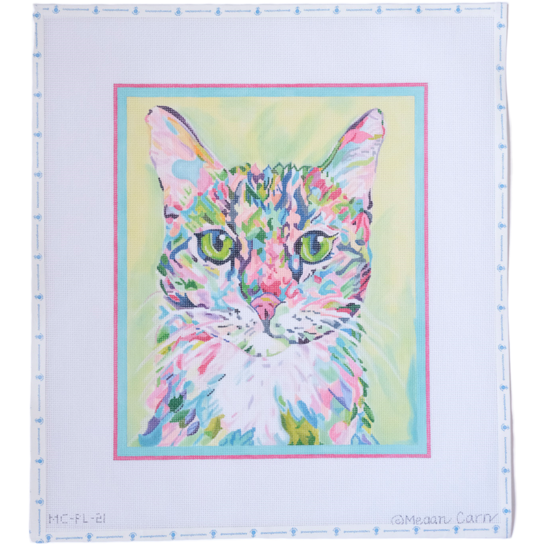 Calico Cat on Light Green