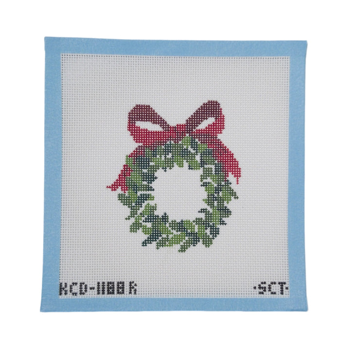 Monogramable Wreath Blue Bow