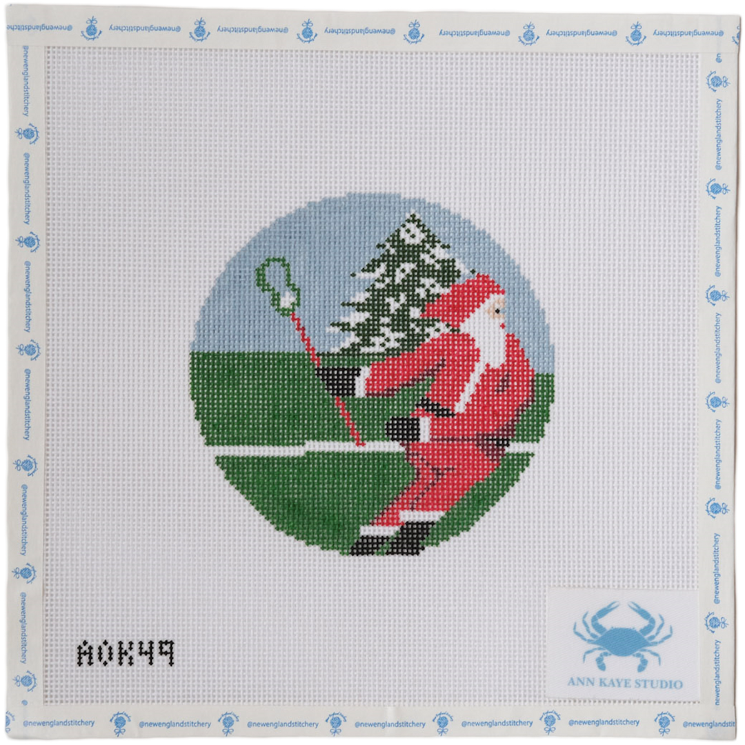 Sporty Santa Ornament - Lacrosse