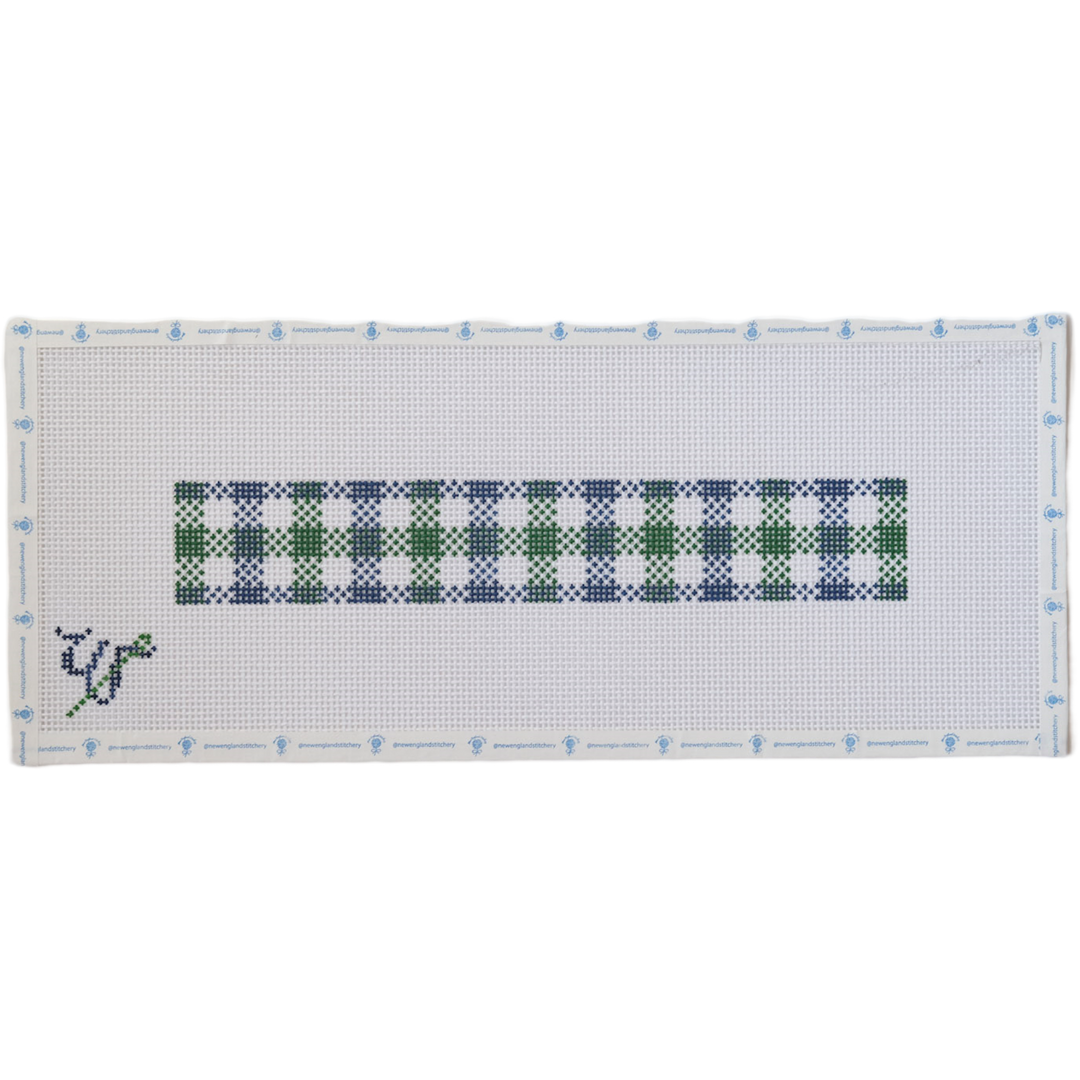 Pimlico Check Key Chain-Navy and Green