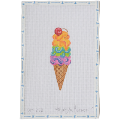 Rainbow Ice Cream Cone with Cherry