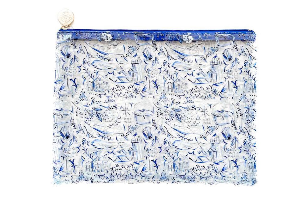 Nantucket Print Clear Project Bag